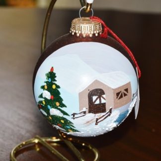 Vermont Covered Bridge Glass Ornament