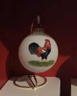 Rooster Glass Ornament