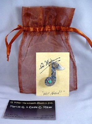 Marcia Q. Miller - "Well-Noted" Musical Note Pin