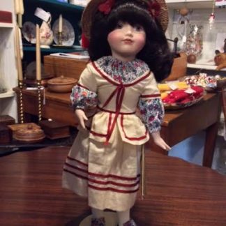 Two - Franklin Mint Heirloom Doll with Metal Stand