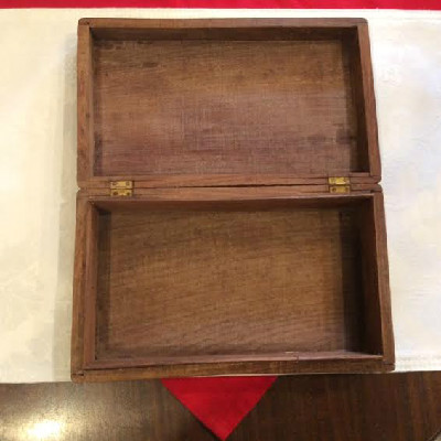 Large Carved Wooden Box With Inlaid Design