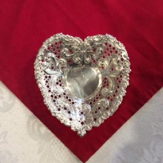 sterling silver, heart shaped, candy dish