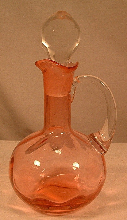 L. G. Wright Cranberry Glass Dot Optic Cruet