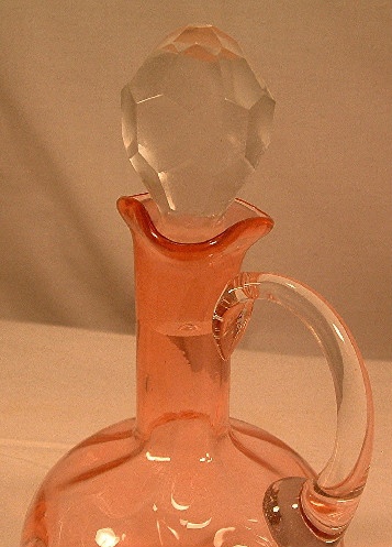 L. G. Wright Cranberry Glass Dot Optic Cruet
