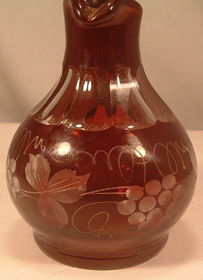 Bohemian Ruby Cut To Clear Cruet
