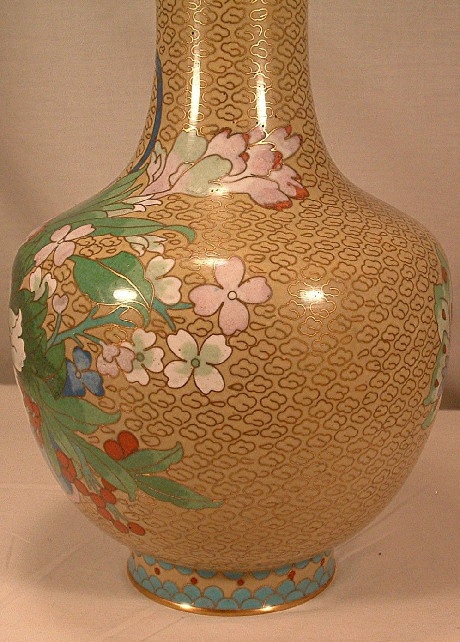Cloisonne Vase - Basket of Flowers & Butterflies - Image 6
