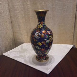 Chinese Cloisonne Vase - Extremely Ornate w/ Many Flowers & Signed