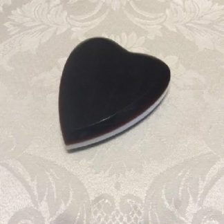 Amethyst & White Milk Glass Heart Shaped Paperweight
