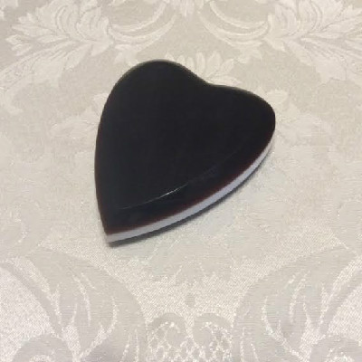 Amethyst & White Milk Glass Heart Shaped Paperweight
