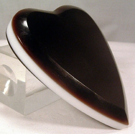 Amethyst & White Milk Glass Heart Shaped Paperweight