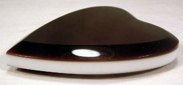 Amethyst & White Milk Glass Heart Shaped Paperweight