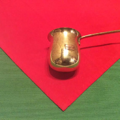 Brass Rum Measure/Ladle w/ Copper "RUM" Plaque