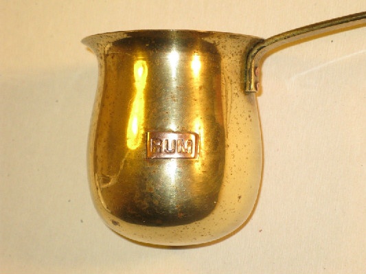 Brass Rum Measure/Ladle w/ Copper "RUM" Plaque