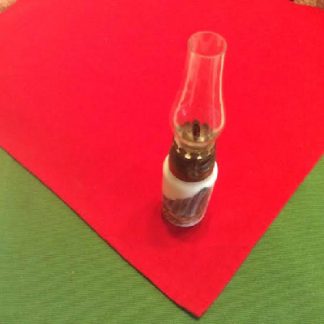 White Milk Glass - Miniature Kerosene Oil Lamp w/ Niagara Falls Scene