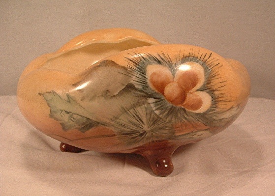 Hand Painted Porcelain Bowl - Decorated w/ Chestnuts - Late 19th c. / Early 20th c.