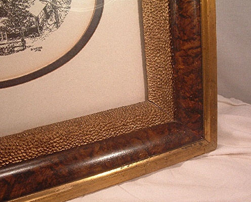 Victorian Wood Shadow Box Picture Frame w/ Pen & Ink Engraving by B. Weiss - Image 5