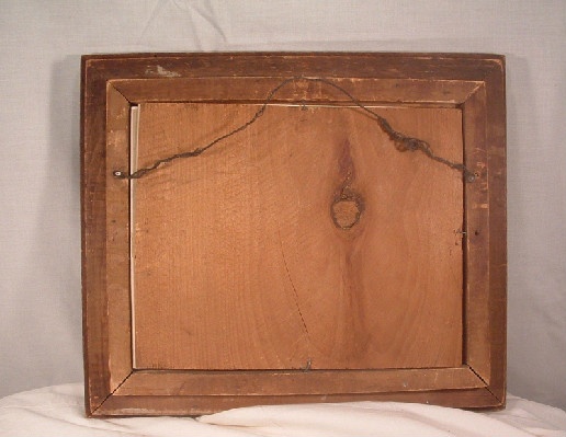 Victorian Wood Shadow Box Picture Frame w/ Pen & Ink Engraving by B. Weiss