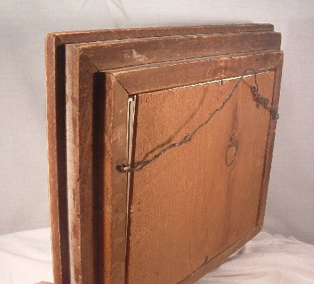 Victorian Wood Shadow Box Picture Frame w/ Pen & Ink Engraving by B. Weiss