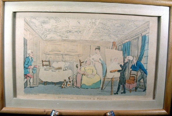 Early 1800's - Thomas Rowlandson - Hand Coloured Engraving Titled - "Dr. Syntax Painting A Portrait" - Image 6