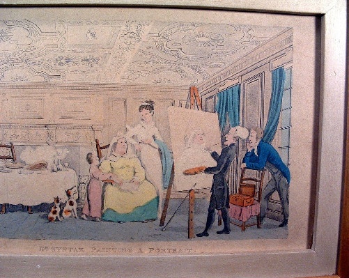 Early 1800's - Thomas Rowlandson - Hand Coloured Engraving Titled - "Dr. Syntax Painting A Portrait" - Image 3