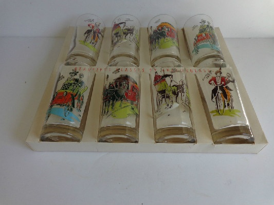 Anchor Hocking - Glass GAY NINETIES Tumblers - Complete Original Box Set - Scarce & Hard To Find - Image 3