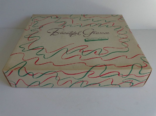 Anchor Hocking - Glass GAY NINETIES Tumblers - Complete Original Box Set - Scarce & Hard To Find