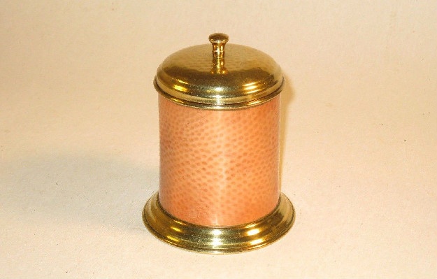 Antique Copper & Brass Salt Box - Canister - Image 6