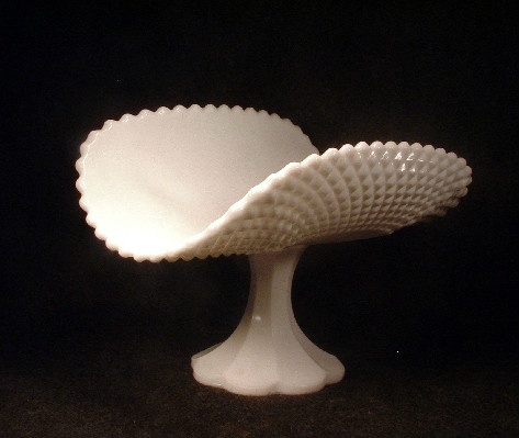 Magnificent - Vintage - White Milk Glass - Diamond Pattern Banana Boat