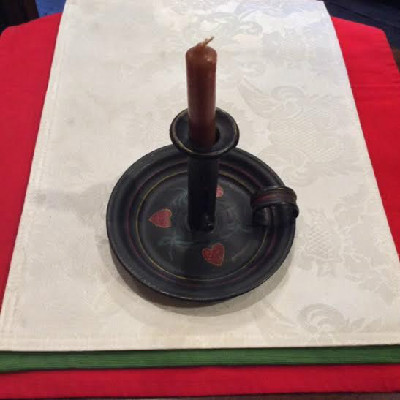 Tin Tole - Dish Push-up Candle Holder - C.1890