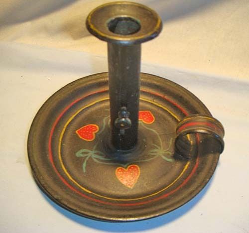 Tin Tole - Dish Push-up Candle Holder - C.1890 - Image 3