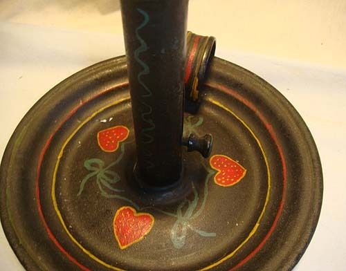 Tin Tole - Dish Push-up Candle Holder - C.1890 - Image 4
