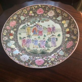 Magnificent!! - Very Large - Vintage Chinese Hand-Painted Charger - Wall Plate - Low Bowl