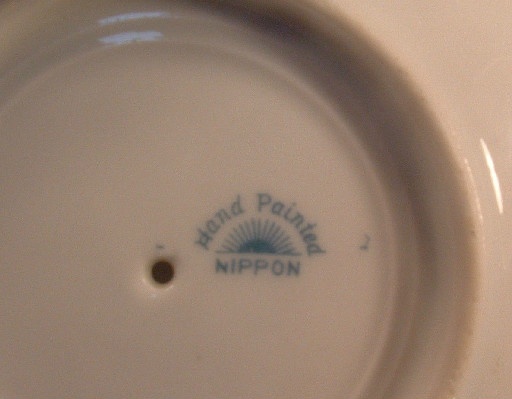 Nippon Moriage Beaded Mustard Pot / Jam Jar / Honey Pot w/ Original Spoon - Image 4