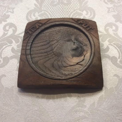 Treen Teapot Trivet c. 1870 - Unusual - Hand Carved