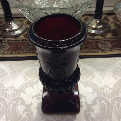 Ruby Red Glass Dancing Nudes Urn Vase - Early Imperial Glass - RARE - Image 2