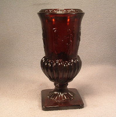 Ruby Red Glass Dancing Nudes Urn Vase - Early Imperial Glass - RARE