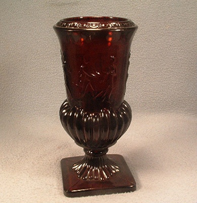 Ruby Red Glass Dancing Nudes Urn Vase - Early Imperial Glass - RARE
