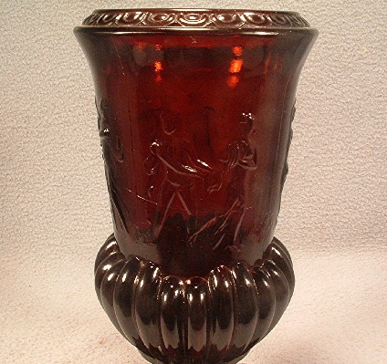 Ruby Red Glass Dancing Nudes Urn Vase - Early Imperial Glass - RARE - Image 8