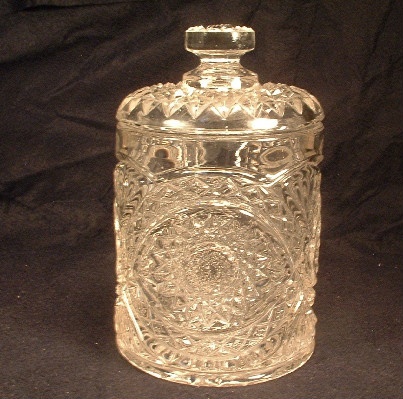Clear - Hobstar Pattern - Lidded Biscuit / Candy Jar - Vintage Imperial Glass - Image 4