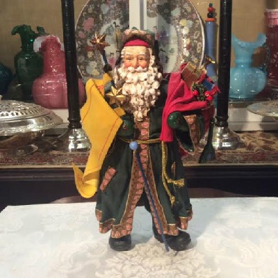 Clothtique Possible Dreams Santa Claus in Green Robe - 1991 - Vintage