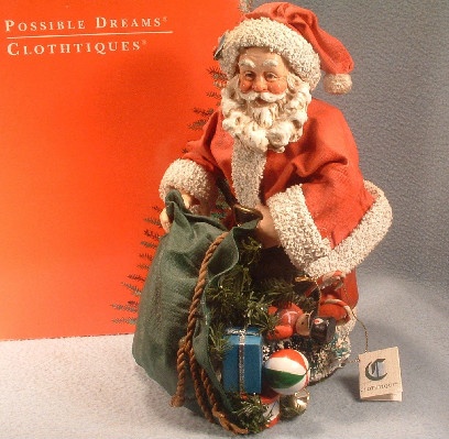 "Wishes Come True" - Clothtique Possible Dreams Santa Claus - 1993 - Vintage Christmas