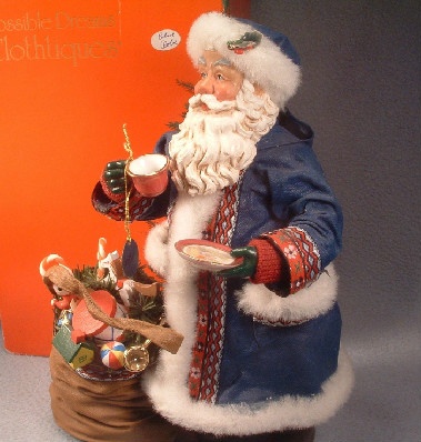Clothtique Possible Dreams Santa Claus in Blue Robe w/ Cup & Saucer - 1994 - Vintage - Image 5