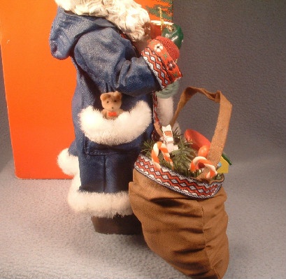 Clothtique Possible Dreams Santa Claus in Blue Robe w/ Cup & Saucer - 1994 - Vintage