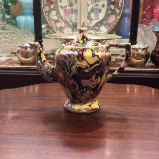 Marbelized Pearlware Staffordshire Teapot