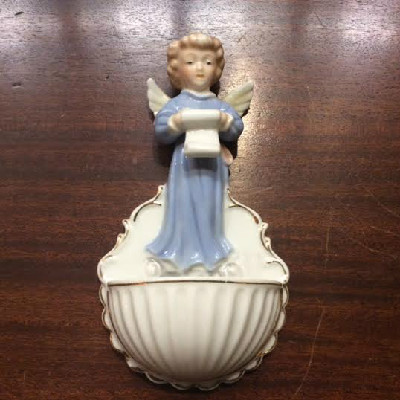 Porcelain - Singing Angel - Holy Water Font - Vintage Unmarked "JAPAN"