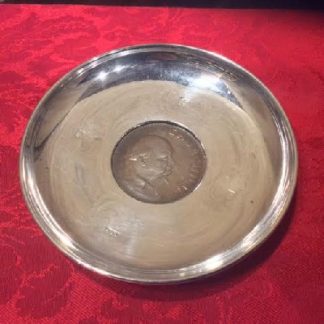 Sterling Dish w/ 1965 Winston Churchill Great Britain Crown - Commemorative Coin