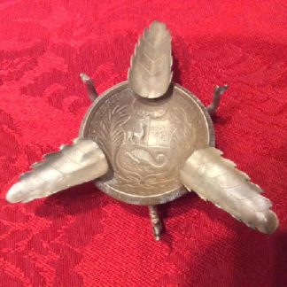 Small Silver Ashtray With Peruvian 1923 Un Sol Coin