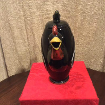 Chicken Coffee Pot - Vintage - Hand Painted - Royal Japan Red Ware Pottery
