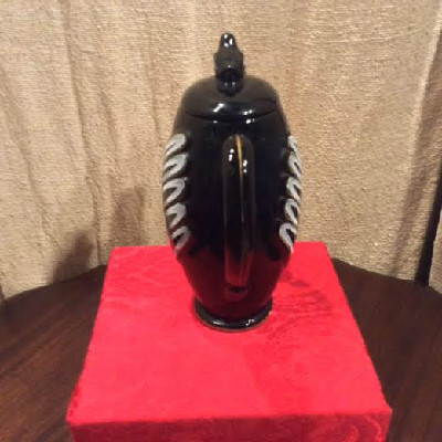 Chicken Coffee Pot - Vintage - Hand Painted - Royal Japan Red Ware Pottery