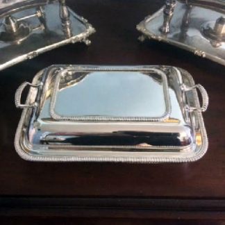 Covered Divided Serving Dish - Vintage Silver Plate - Downton Abbey Elegance